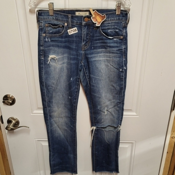 Madewell The‎ Slim Boyjean Straight Leg Distressed Jeans - Picture 1 of 9